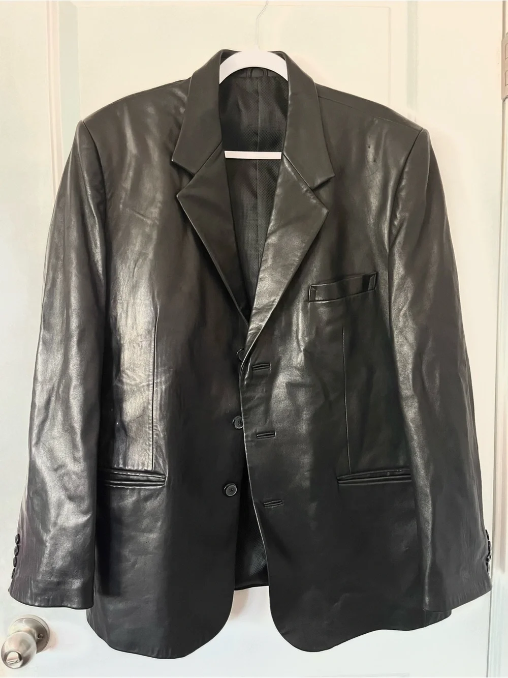 Rosleen Genuine Leather Black Blazer Jacket